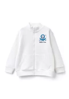 Толстовка на молнии WITH ZIP United Colors of Benetton, белый
