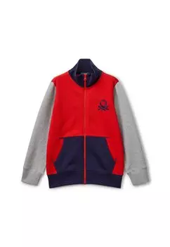 Толстовка на молнии WITH ZIPPER United Colors of Benetton, красный