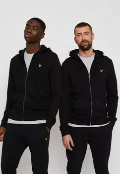 Толстовка на молнии ZIP THROUGH HOODIE Lyle & Scott, угольно-черный