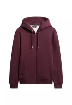 Толстовка на молнии ZIPPER ESSENTIAL LOGO Superdry, трек бордовый меланжевый