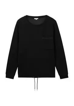 Толстовка, нагрудный карман, кулиска, женская Tom Tailor, цвет Deep Black