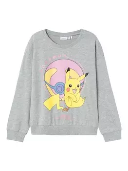 Толстовка NAME IT Jaxara Pokemon, цвет mottled grey