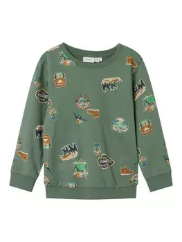 Толстовка NAME IT Nenno, темно-зеленый