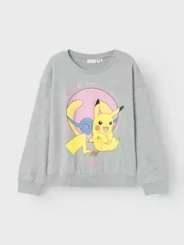 Толстовка Name It "NKFJAXARA POKEMON BOXY SWEAT UNB SKY", серый