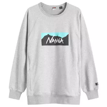 Толстовка Nanga Eco Hybrid Box Logo Sweatshirt, цвет Light Grey & Turquoise