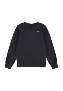 Толстовка, нашивка с логотипом, ребристые манжеты, детская Levi's, черный