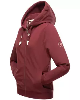 Толстовка Navahoo с капюшоном "Волосы ангела", спортивная толстовка на молнии с толстыми шнурками-кулисками, красный