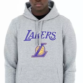 Толстовка NBA Los Angeles Lakers с капюшоном женская/мужская серая NEW ERA