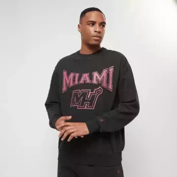 Толстовка New Era NBA Washed Crew Miami Heat, черный