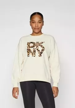 Толстовка NEW YORK STACKED ANIMAL PRINT LOGO CREW NECK PULLOVER DKNY, кремовый