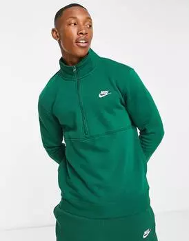 Толстовка Nike Club 1/2 ярко-зеленого цвета