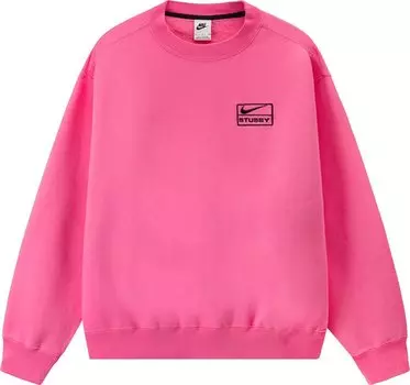 Толстовка Nike x Stussy NRG Washed Fleece Crew 'Lotus Pink', розовый