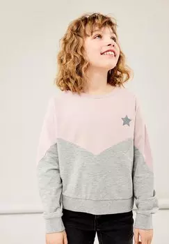Толстовка Nkfvibba Short Boxy Name it, цвет grey melange