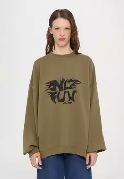 Толстовка NO FUN OVERSIZED CREWNECK 032c, зеленый