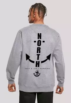 Толстовка NORTH ANCHOR KNUT & JAN HAMBURG F4NT4STIC, пятнистый серый