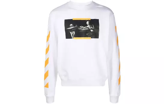 Толстовка облегающего кроя с принтом «Святой Иероним» от Caravaggio Off-White, белый