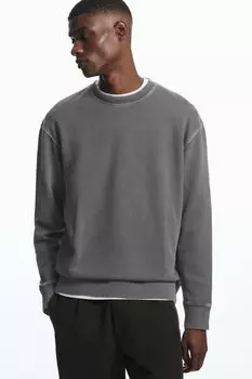 Толстовка облегающего кроя, вымытый черный