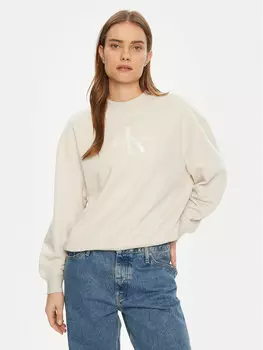 Толстовка обычного кроя Glossy Monologo J20J224724 Calvin Klein Jeans, бежевый