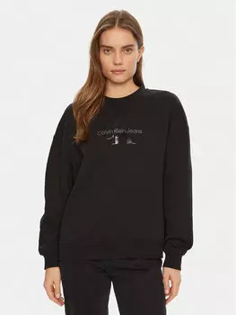 Толстовка обычного кроя Glossy Monologo J20J224724 Calvin Klein Jeans, черный