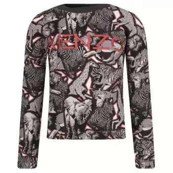 Толстовка обычного кроя Kenzo Kids, черный