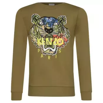 Толстовка обычного кроя Kenzo Kids, зеленый