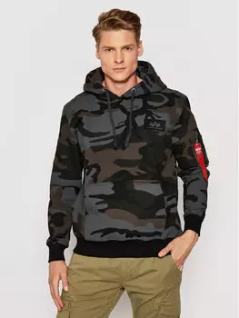 Толстовка обычного кроя Print Camo 178318C Alpha Industries, серый
