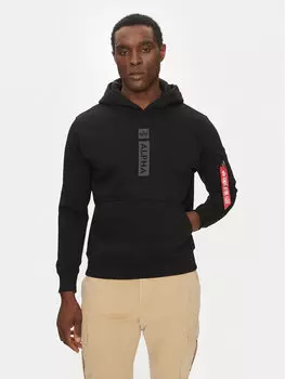 Толстовка обычного кроя Puff Print 146338 Alpha Industries, черный