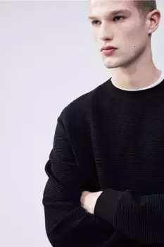 Толстовка обычного кроя в рубчик H&M, черный