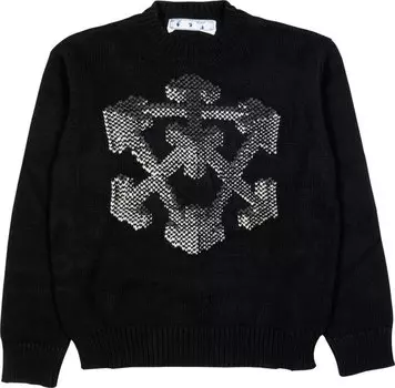 Толстовка Off-White 3D Arrow Chunky Knit Crewneck 'Black/Grey', черный