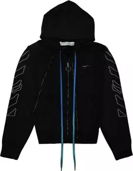 Толстовка Off-White Abstract Arrows Slim Zip Hood 'Black / White', черный