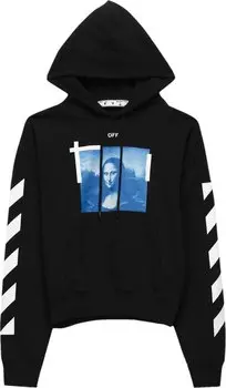 Толстовка Off-White Blue Monalisa Over Hood 'Black', черный