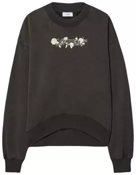 Толстовка Off-White Bookish Roses Over Crew Sweatshirt 'Washed Black', черный