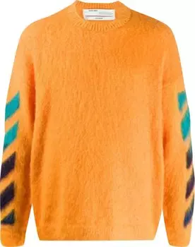 Толстовка Off-White Brushed Mohair Crewneck 'Orange/Multi', оранжевый