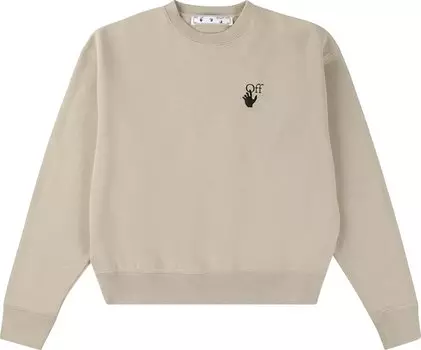 Толстовка Off-White Bubble Arrow Over Crewneck 'Abbey Stone', зеленый
