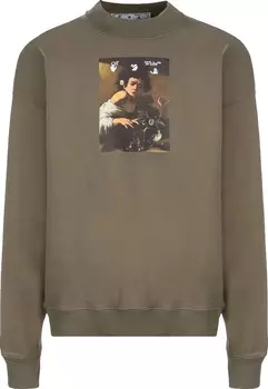 Толстовка Off-White Caravaggio Boy Skate Crewneck 'Green/Multicolor', зеленый