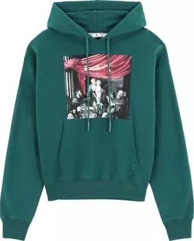 Толстовка Off-White Caravaggio Painting Over Hood 'Dark Green', зеленый