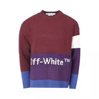 Толстовка Off-White Color Block Off Crewneck 'Barolo/White', белый