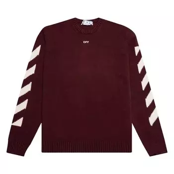 Толстовка Off-White Diag Arrow Knit Crewneck 'Barolo/White', белый