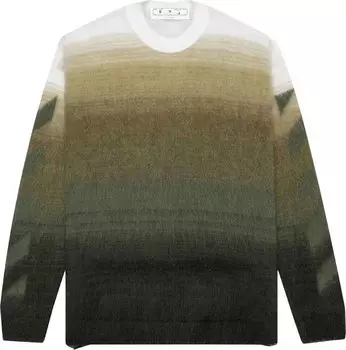 Толстовка Off-White Diag Brushed Knit Crewneck 'Green/Green', зеленый