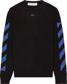 Толстовка Off-White Diag Knit Crewneck 'Black/Blue', черный