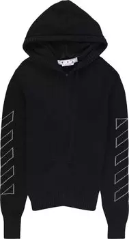 Толстовка Off-White Diag Outline Zip Hood 'Black', черный