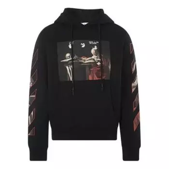 Толстовка OFF-WHITE FW21 Painting Pattern Design hooded Long Sleeves Ordinary Version Black, мультиколор