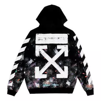 Толстовка OFF-WHITE Galaxy Brush Graffiti Hooded Zip-up Fleece Men Black, черный