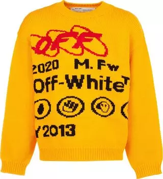 Толстовка Off-White Industrial Y013 Knit Crewneck 'Yellow', желтый