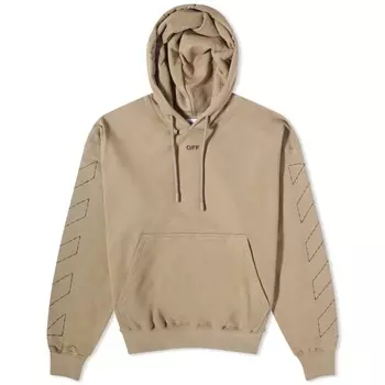 Толстовка Off-White Stamp Logo Skate Popover, бежевый/черный