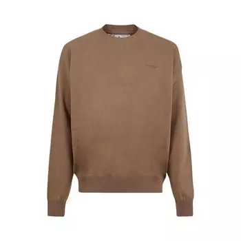 Толстовка Off-White Stretch Cotton Crewneck Camel, коричневый