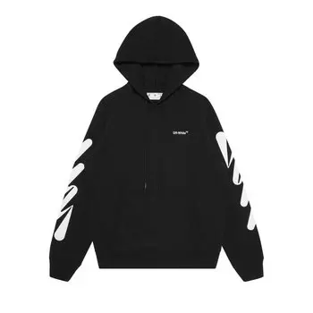 Толстовка Off-White Wave Diag Slim 'Black/White', черный