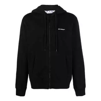 Толстовка Off-White Wave Diag-Stripe Zip-Up Hoodie, белый
