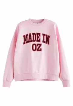 Толстовка OFFICIAL WICKED MOVIE LICENSE MADE IN OZ GRAPHIC CREW NECK . REGULAR FIT Next, розовый