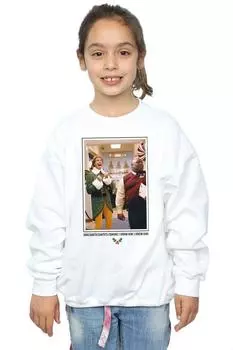 Толстовка OMG Santa Photo Elf, белый